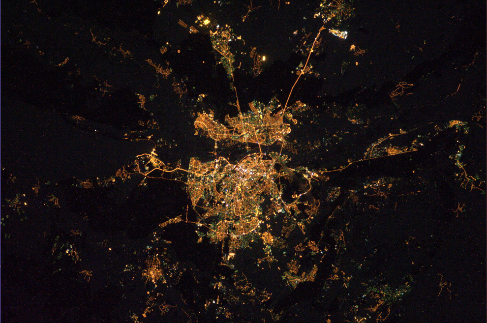 Ночной Киев из космоса 