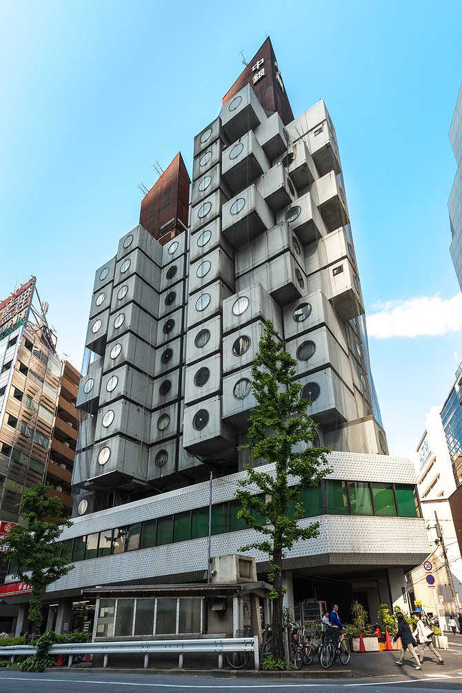 Капсульная башня Накагин - Оригинальное капсульное здание в Токио